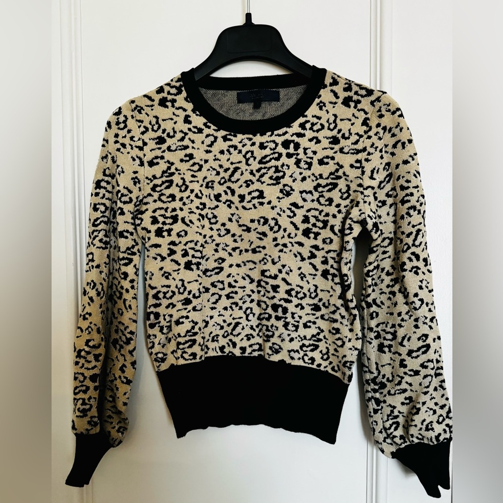 Rachel Roy Animal Pattern Knit Cropped Knit Sweater